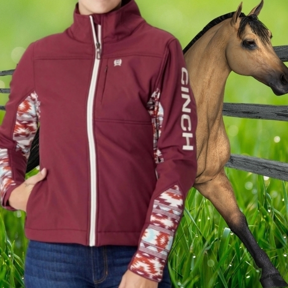 Cinch Jackets & Blazers - Cinch Women's Bonded Burgundy Jacket concealed carry Size XS New with tags